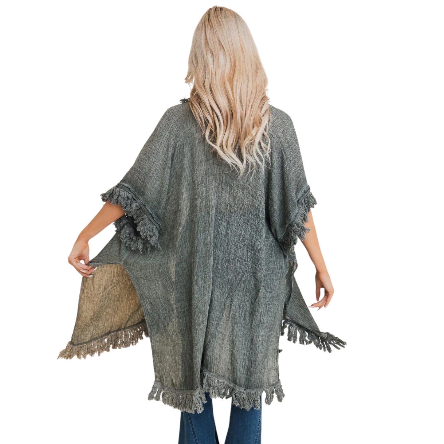 70225 Fringe Ruffle Kimono