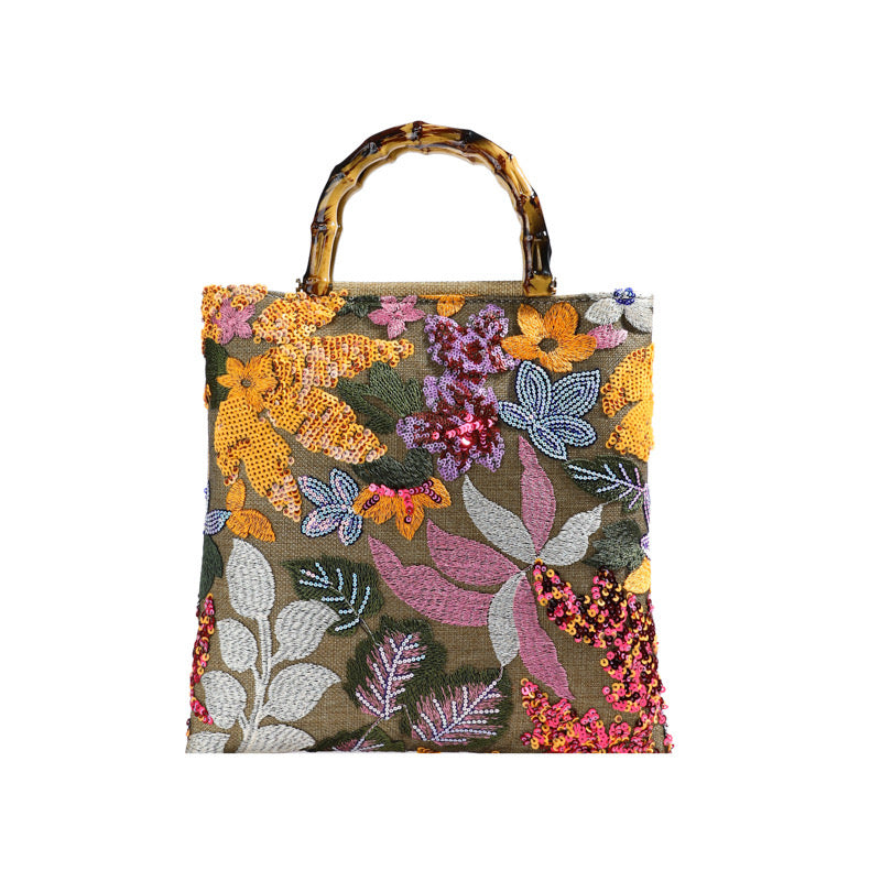 90038 Straw Sequin Bag