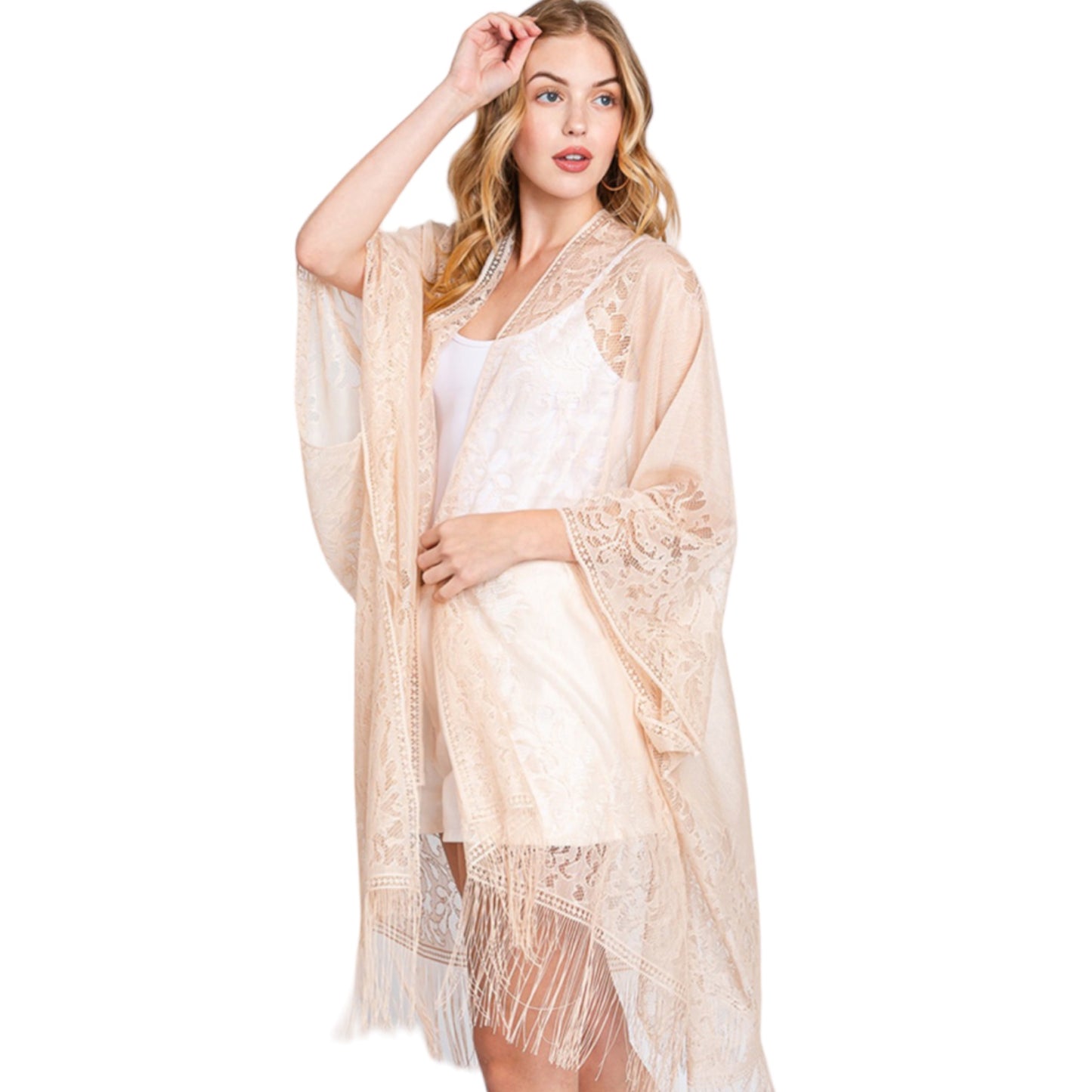 70192 Sheer Floral Kimono