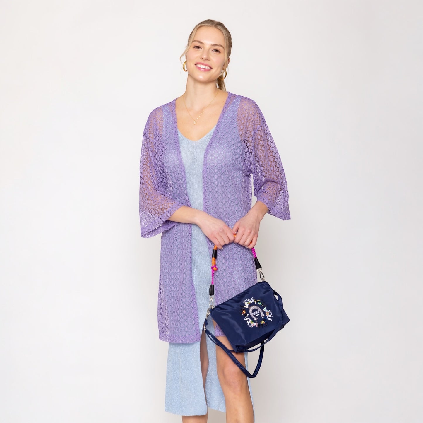 70354 Mesh Long Cardigan