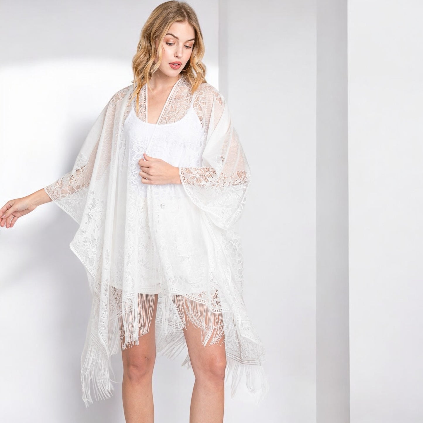 70192 Sheer Floral Kimono