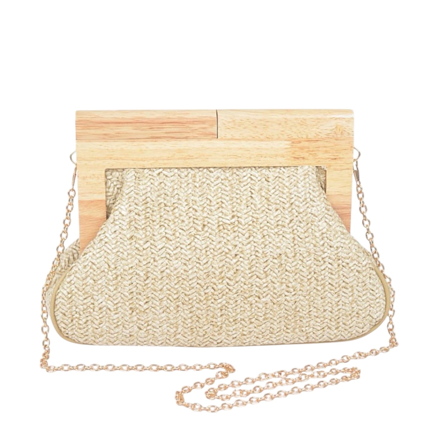 90116 Wood Straw Clutch