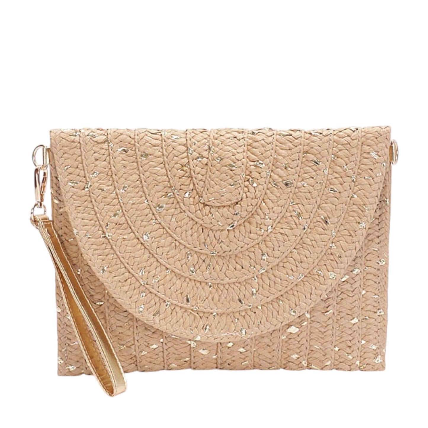 90023 Metallic Straw Clutch