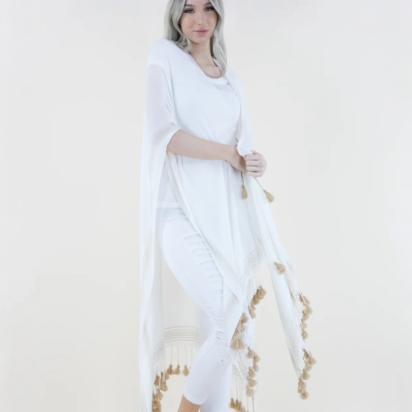 70467 Boho Tassel Kimono