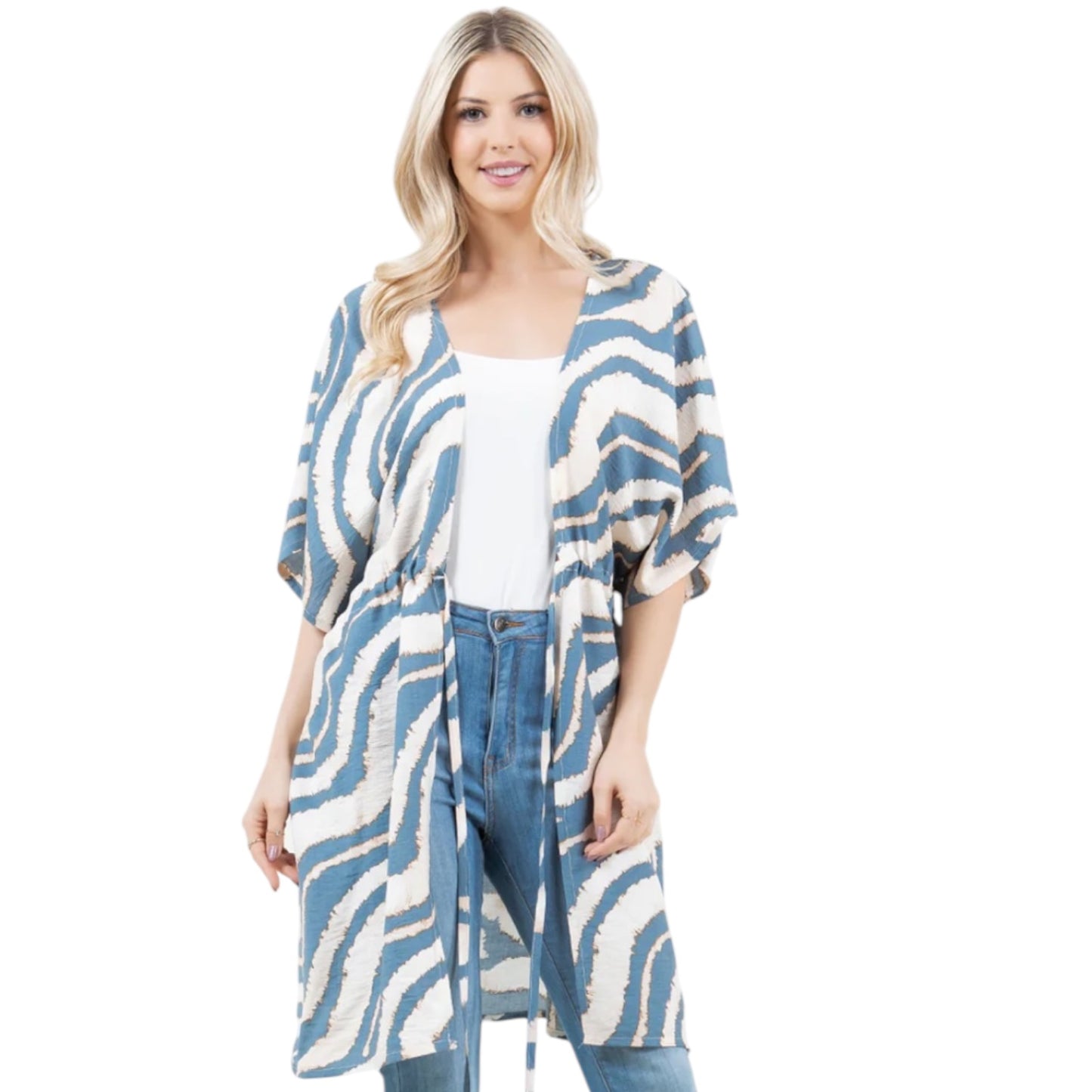 70396 Tie Front Kimono