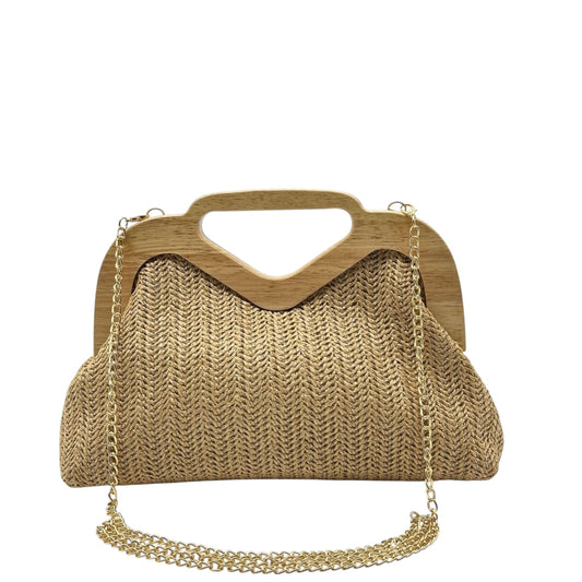 90028 Straw Wood Clutch