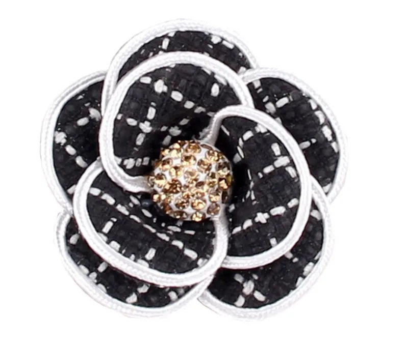 00251 Tweed Flower Brooch
