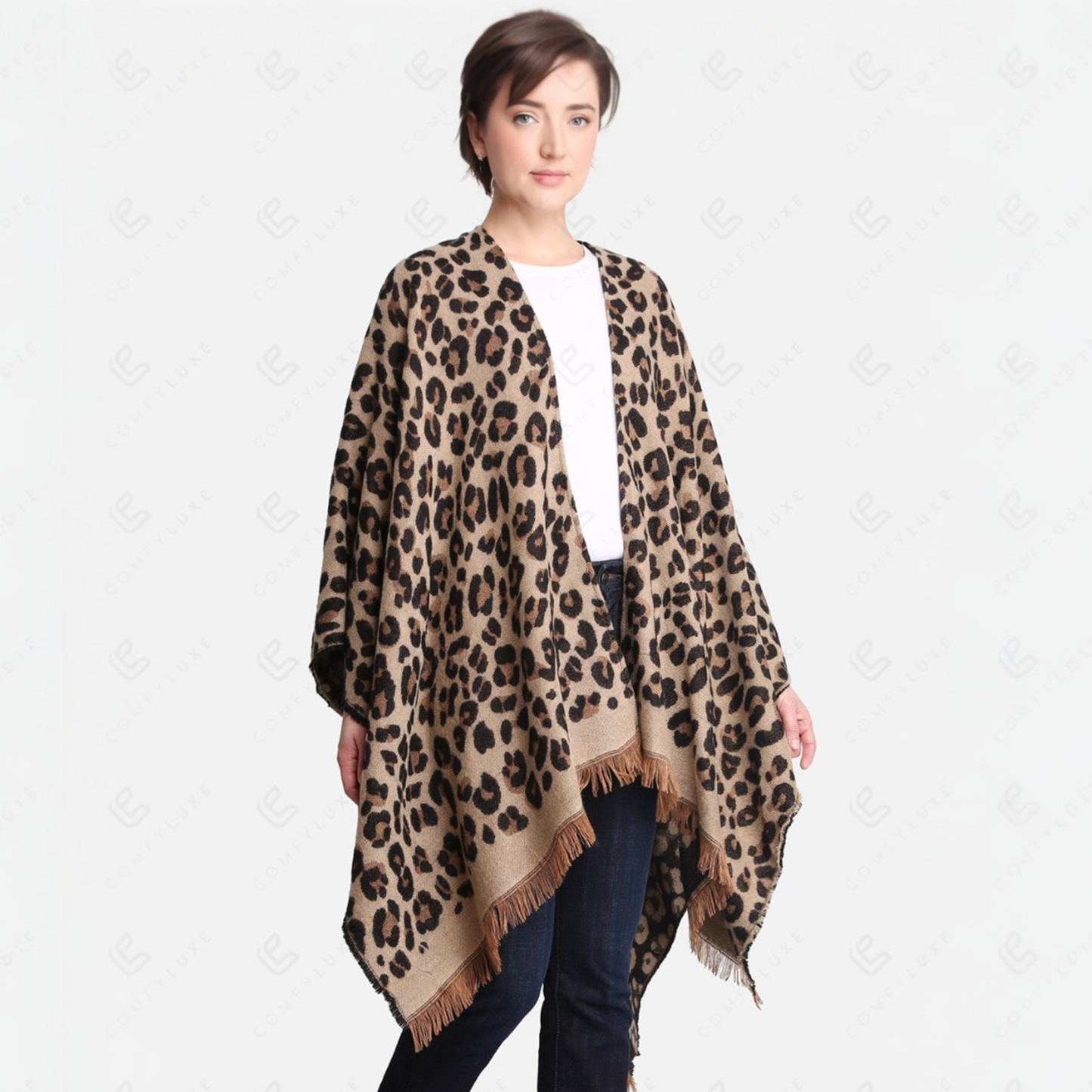 70042 Animal Print Ruana