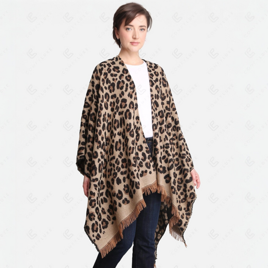 70042 Animal Print Ruana