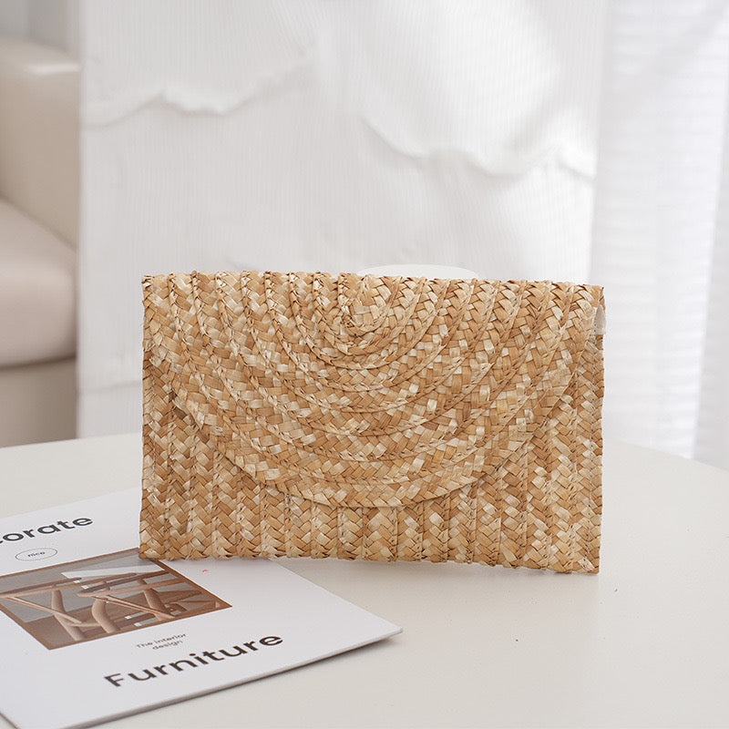90138 Colorful Straw Clutch