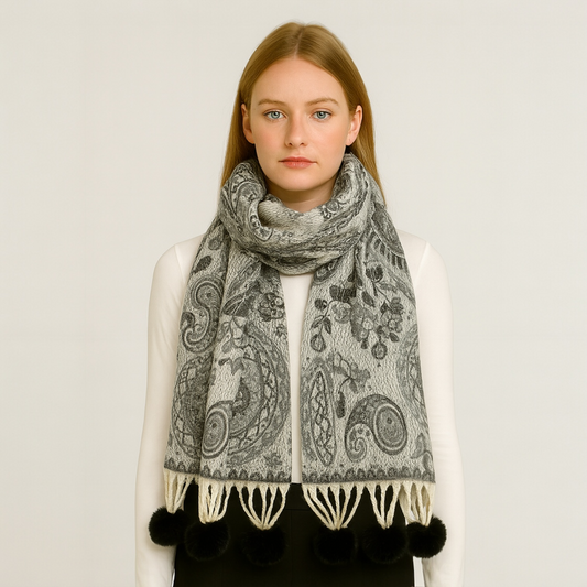 30987 Rabbit Pom Shawl