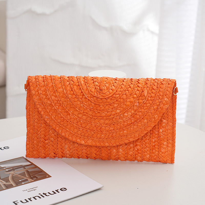 90138 Colorful Straw Clutch
