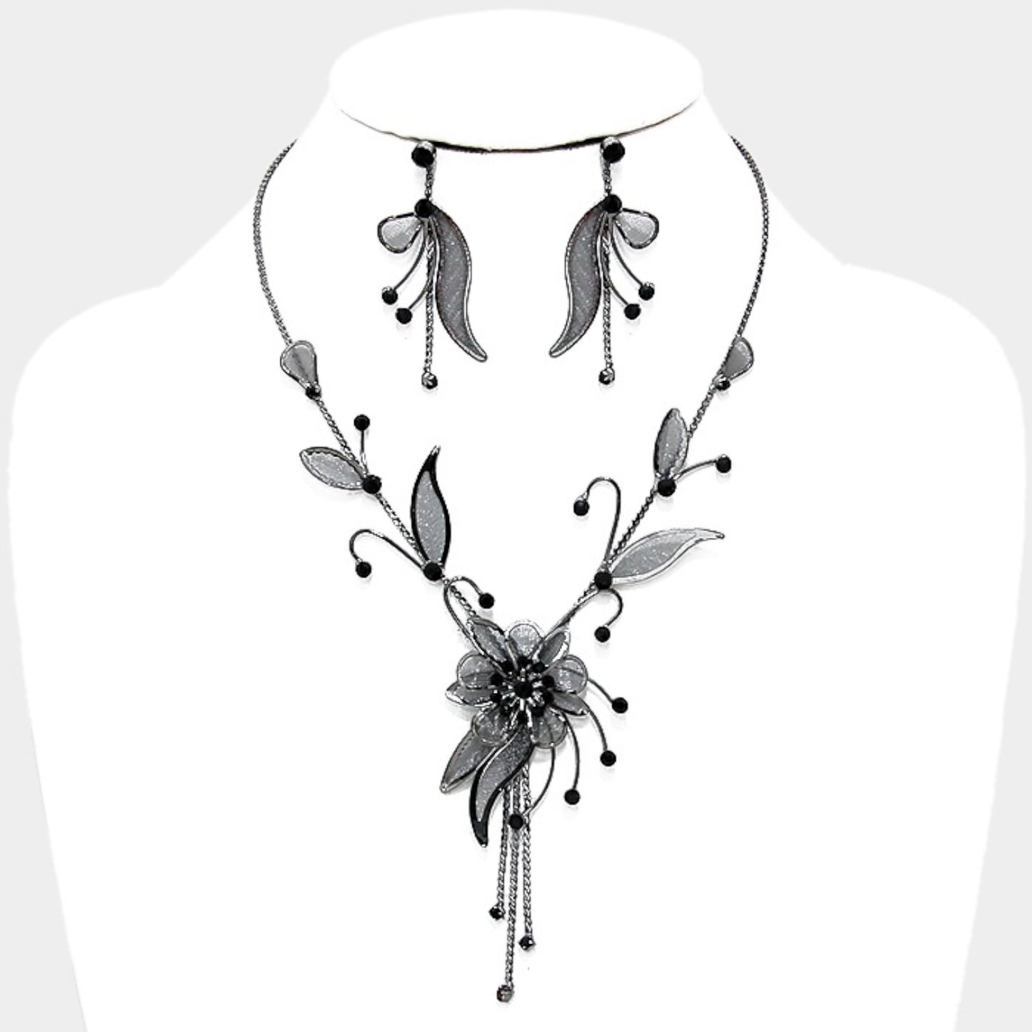 80023 Mesh Flower Necklace