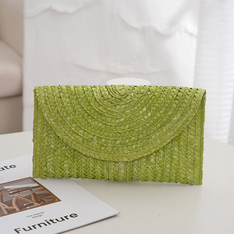 90138 Colorful Straw Clutch