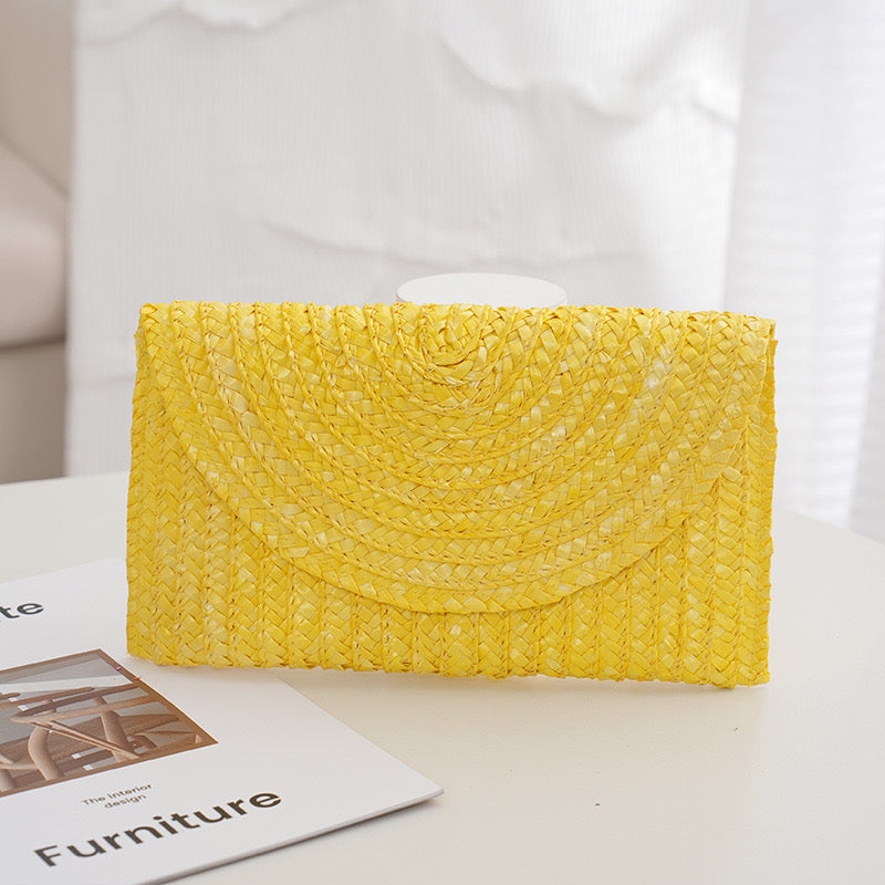 90138 Colorful Straw Clutch