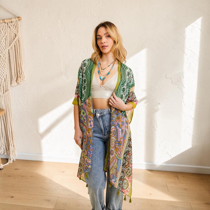 70482 Paisley Floral Kimono