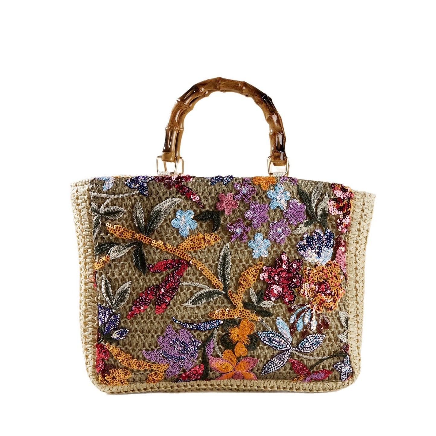 90038 Straw Sequin Bag