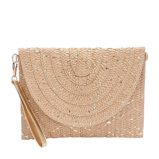90023 Metallic Straw Clutch