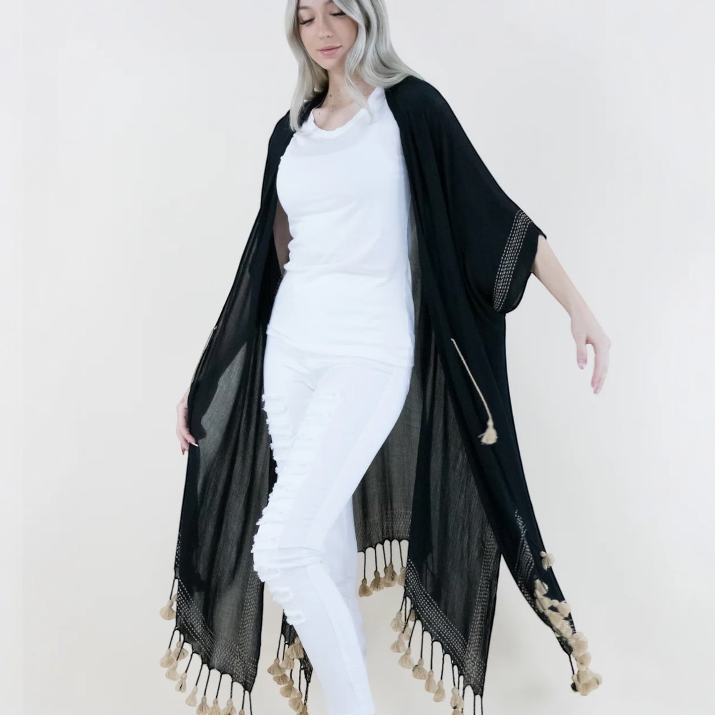70467 Boho Tassel Kimono