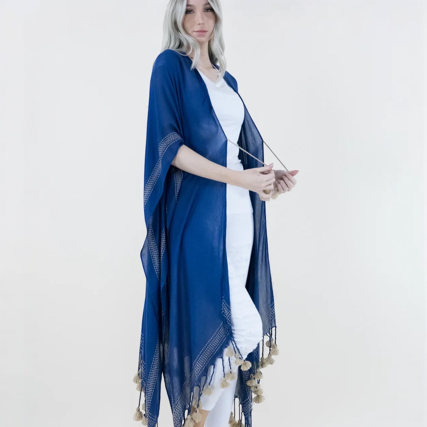 70467 Boho Tassel Kimono