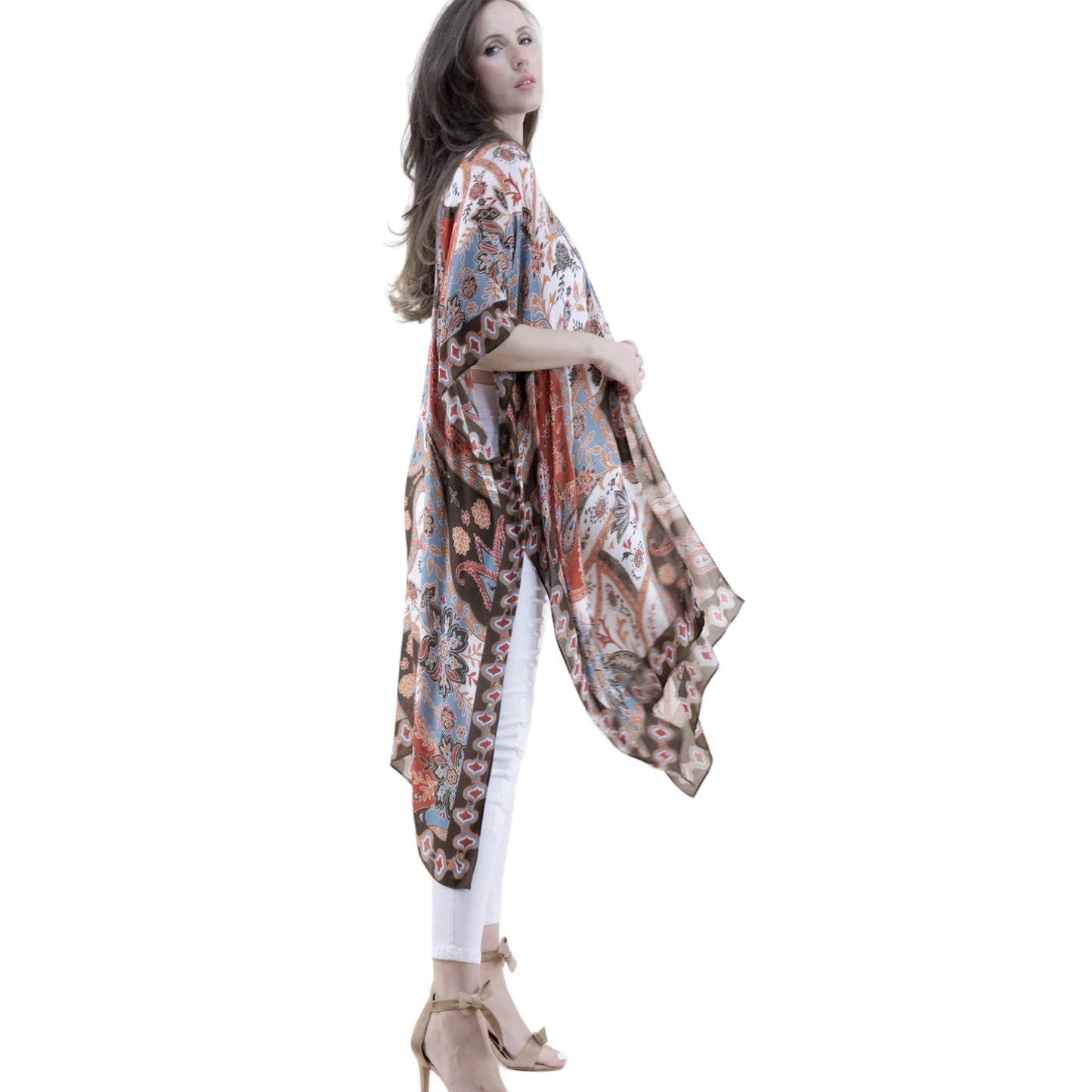 70482 Paisley Floral Kimono