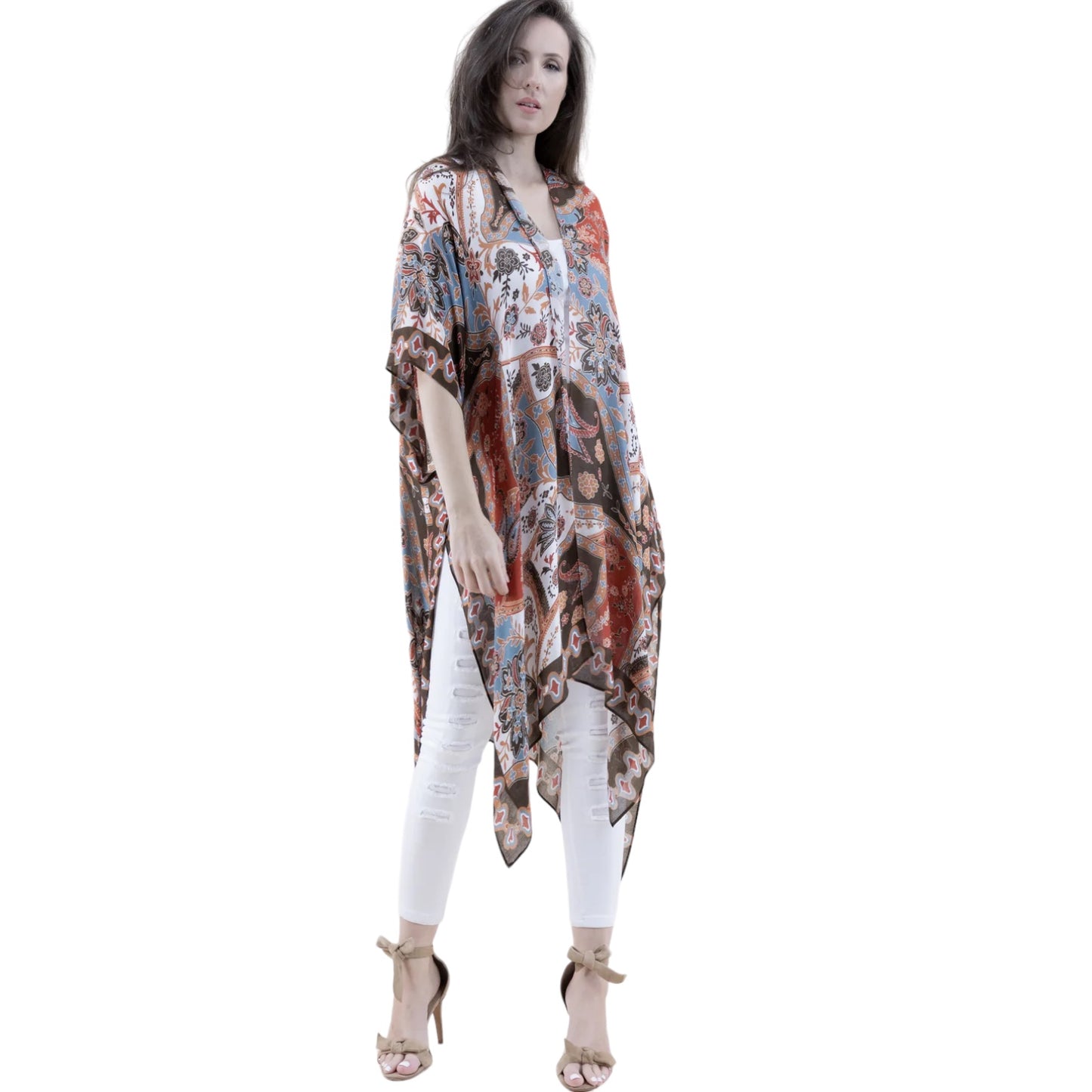 70482 Paisley Floral Kimono