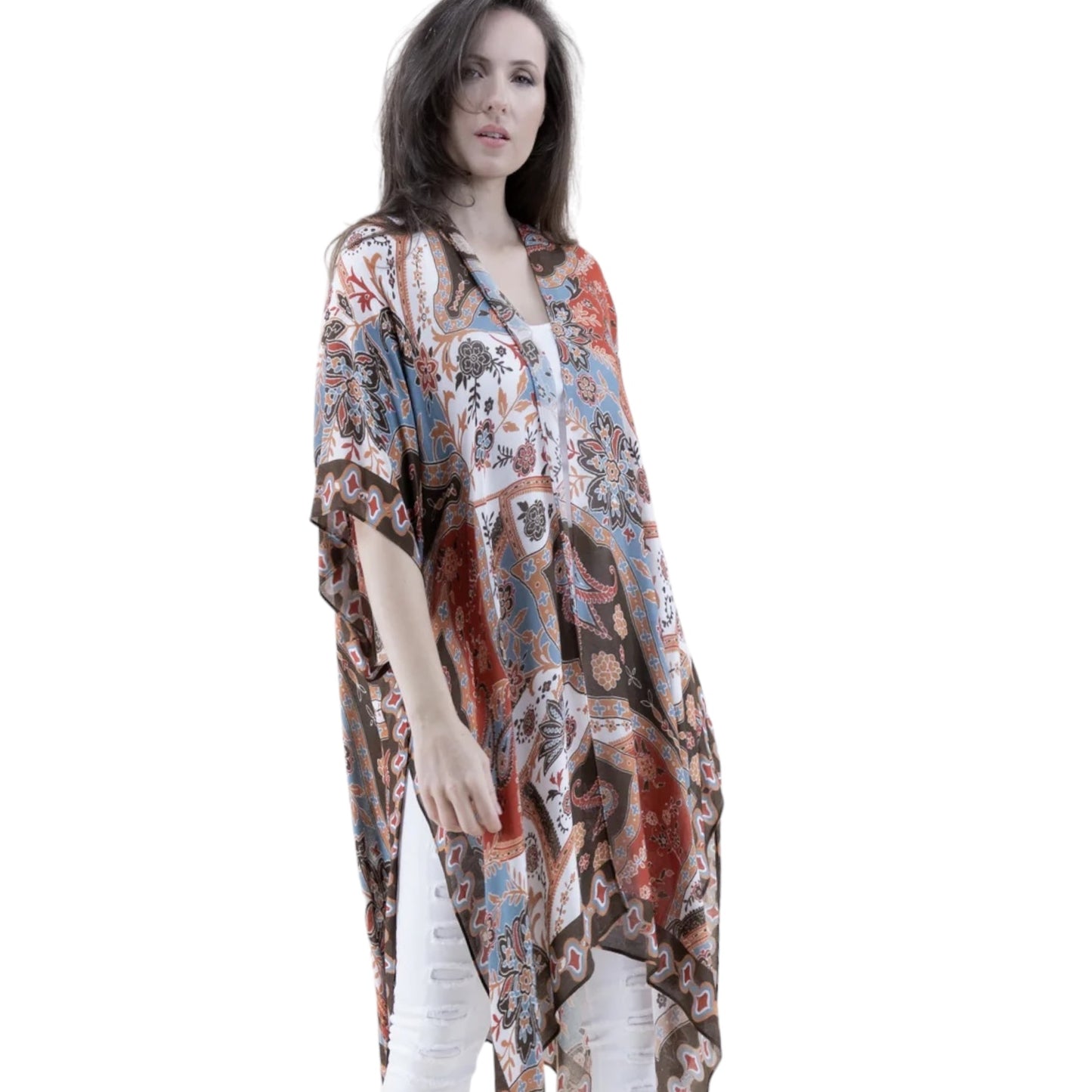 70482 Paisley Floral Kimono