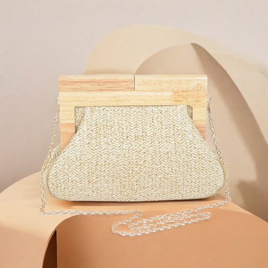90116 Wood Straw Clutch