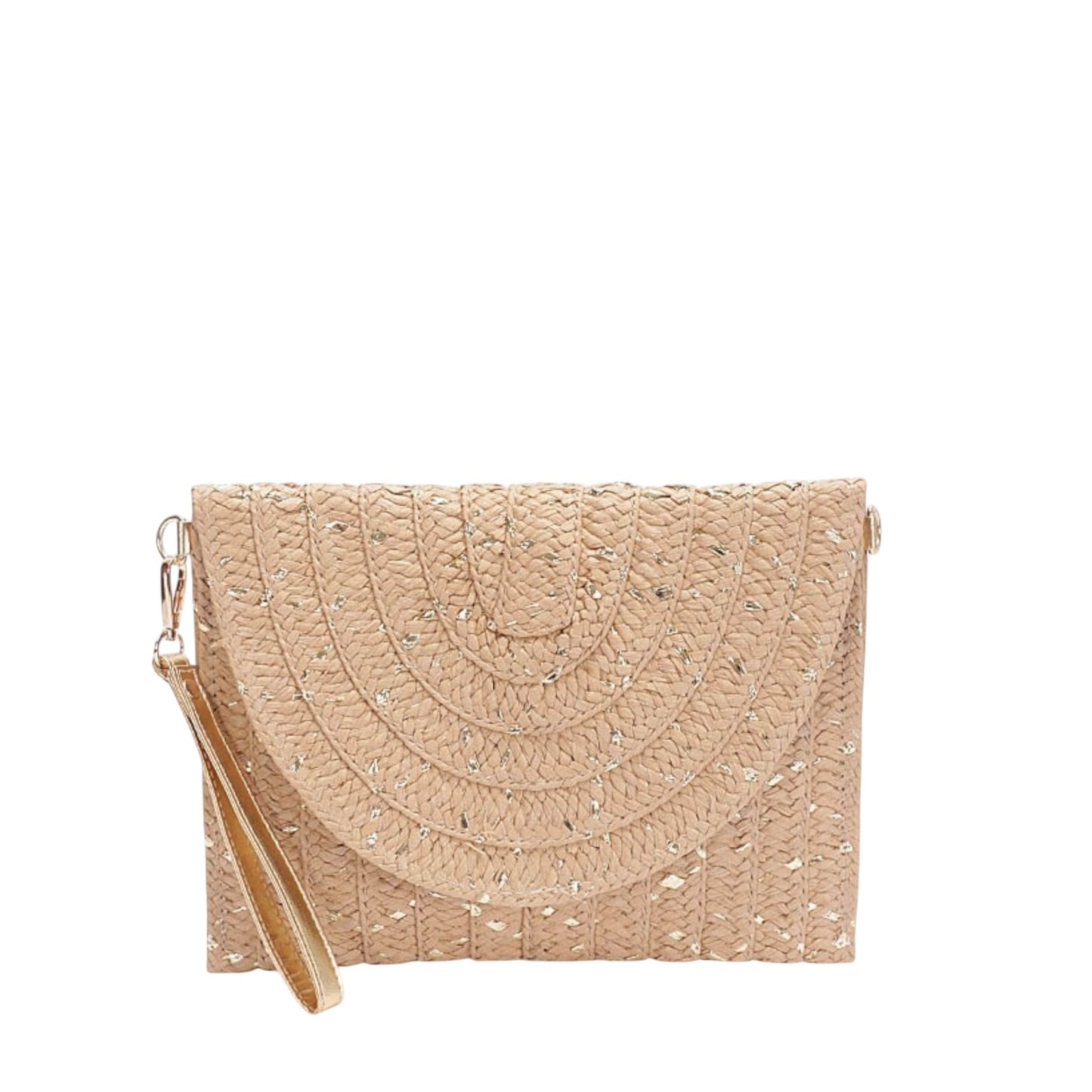 90023 Metallic Straw Clutch