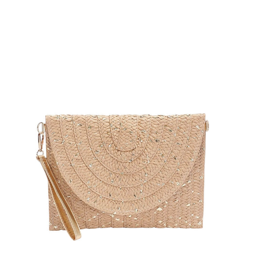 90023 Metallic Straw Clutch