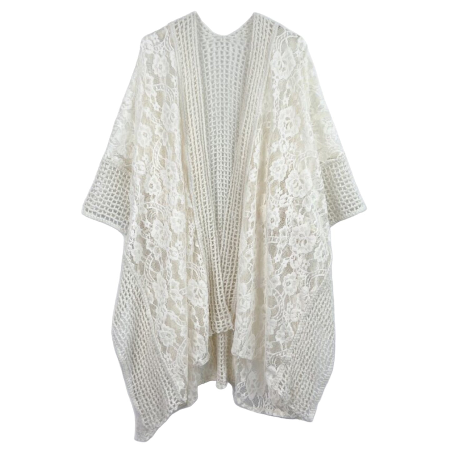 70262 Lace Crochet Kimono