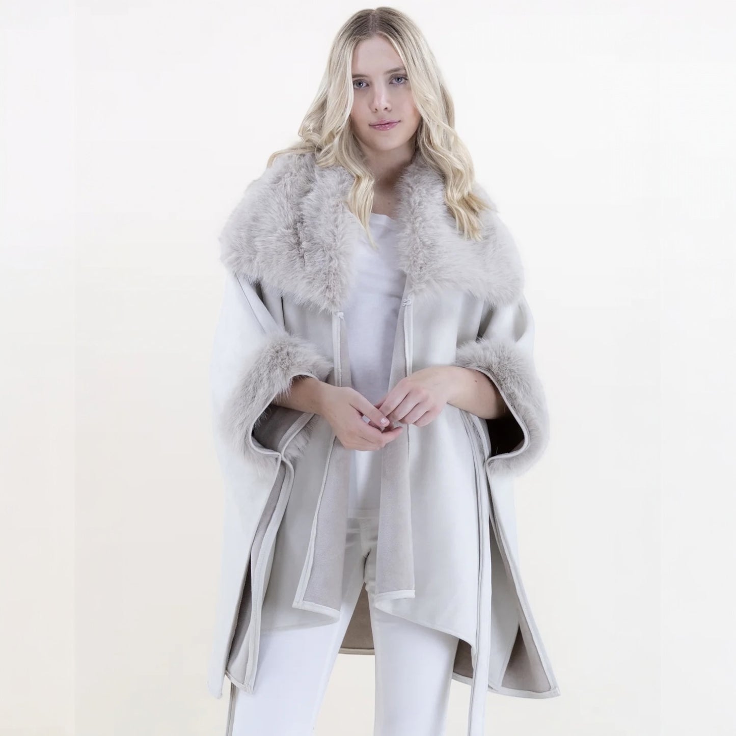 70111 Belted Fur Cape