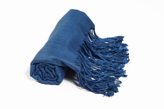 10153 Pashmina Solid Blue Peacock