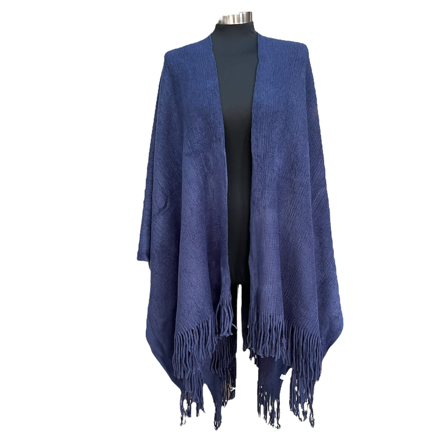 W70012.2 Soft Split Ruana Navy – Pashion